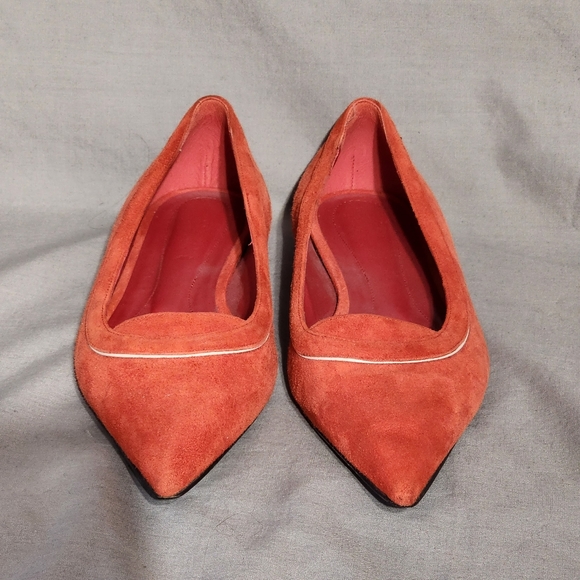 MARNI Orange/Red Suede Pointed Toe Ballet Flats, size 39 - Picture 5 of 11